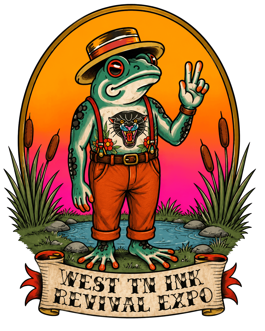 West TN Ink Revival Expo official mascot portrait — 2027